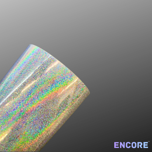 Vinyle adhésif holographique à paillettes argentées Encore® EFX21
