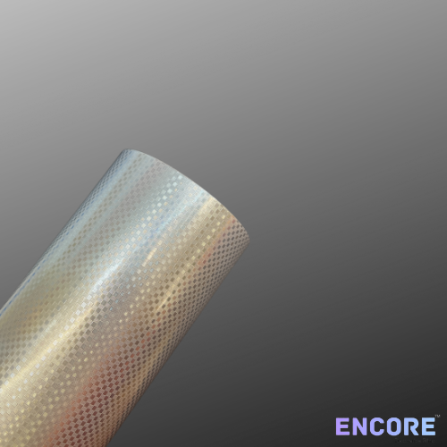 Vinilo adhesivo de fibra de carbono plateado Encore® CF425