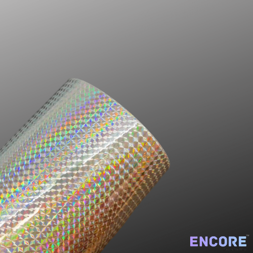 Vinilo adhesivo holográfico Encore® EFX21 mosaico plateado (prisma)