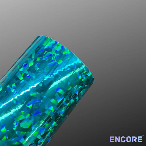 Vinilo adhesivo holográfico de cristal verde azulado Encore® EFX21