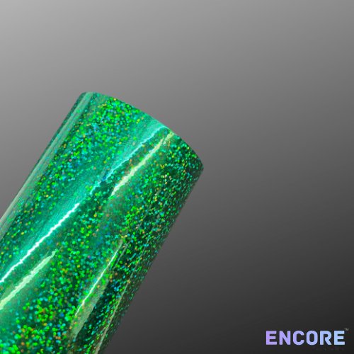 Vinyle adhésif holographique à paillettes émeraude Encore® EFX21