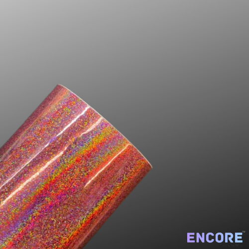 Vinilo adhesivo holográfico con purpurina rosa Encore® EFX21