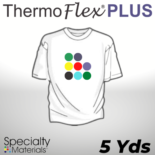 ThermoFlex Plus HTV Heat Transfer Vinyl, Matte Finish, 5yd-A