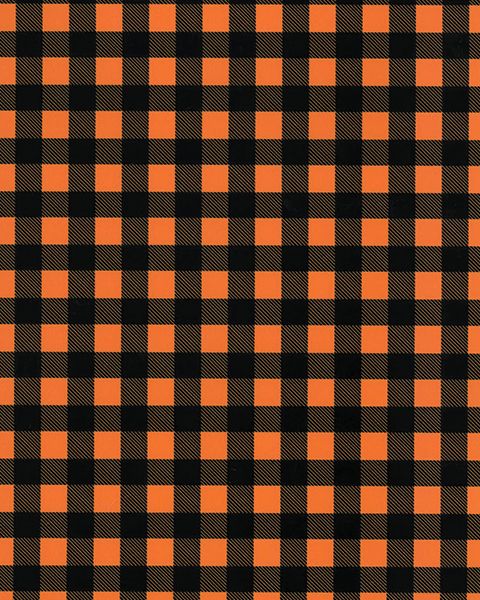 Printed HTV Orange Buffalo Plaid Print 12 x 15 Sheet